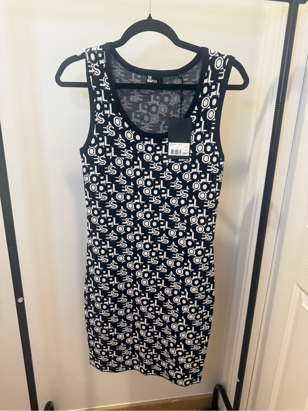 The Kooples Black & White Logo Tank Dress